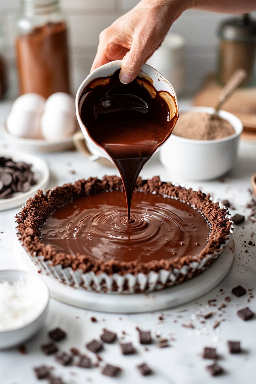 Tarta de queso de chocolate imagen del proceso