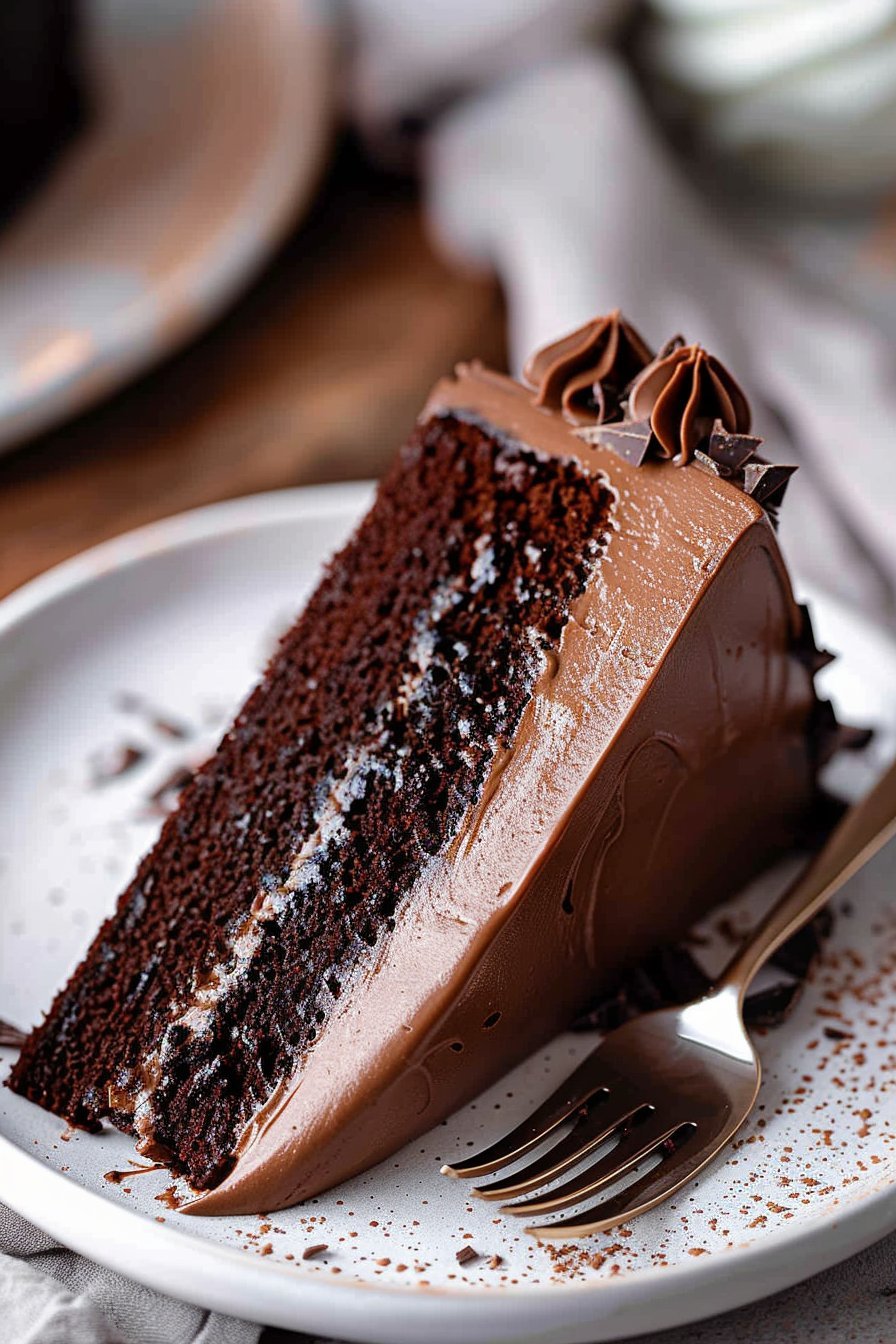 Pastel de mousse de chocolate negro imagen de presentación