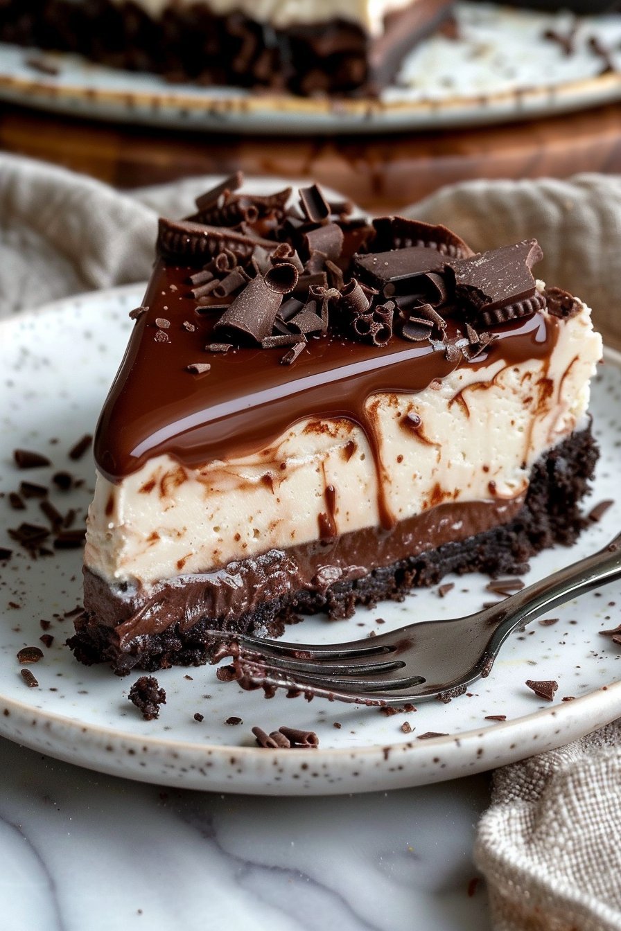 Tarta de queso de chocolate imagen de presentación