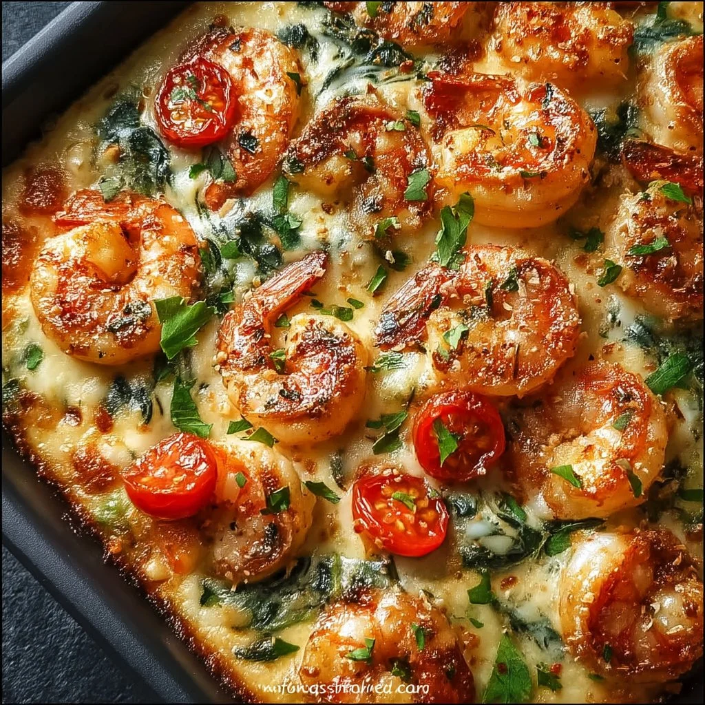 Baked Shrimp in Cream Tuscan Style