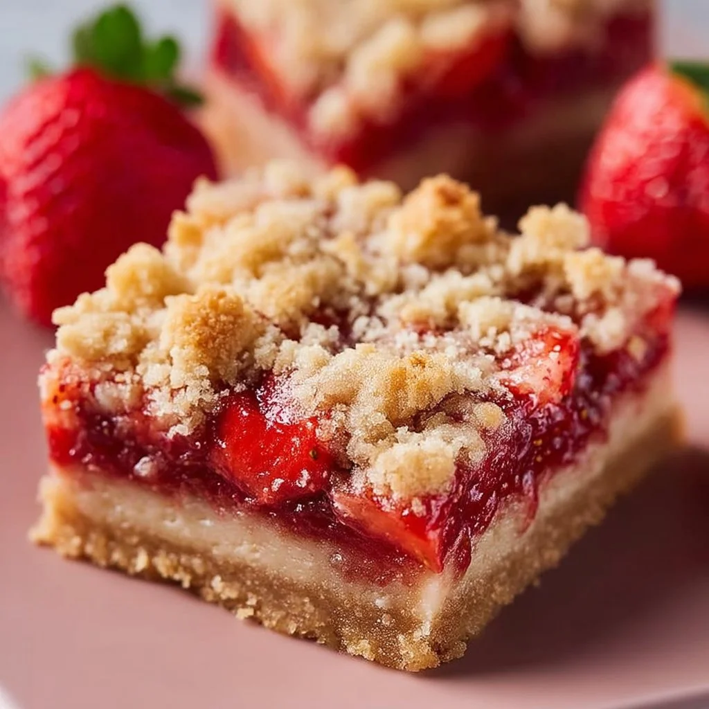 Barras de Crumble de Fresa Keto