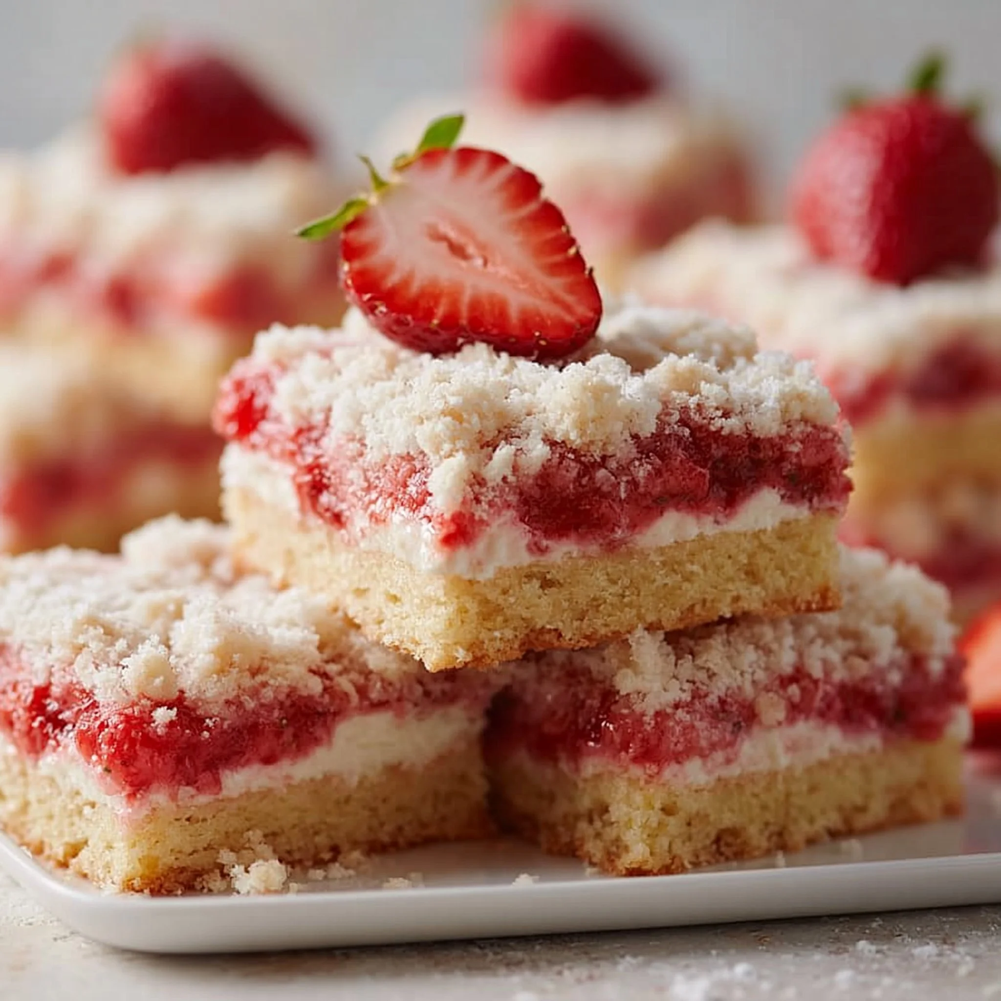 Barras de Pastel de Fresa