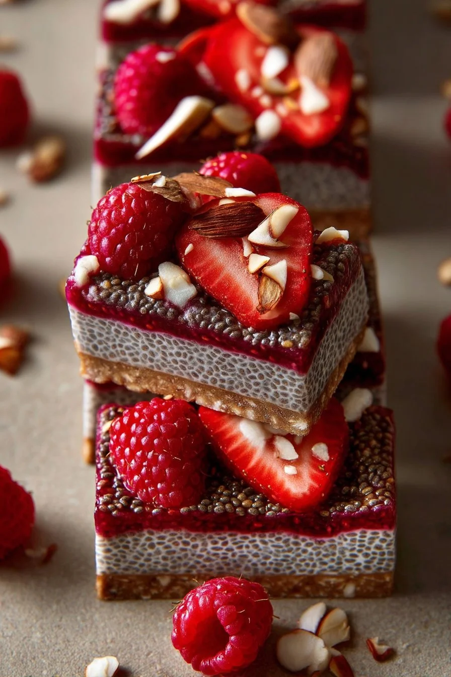 Barras de pudín de chía sin hornear