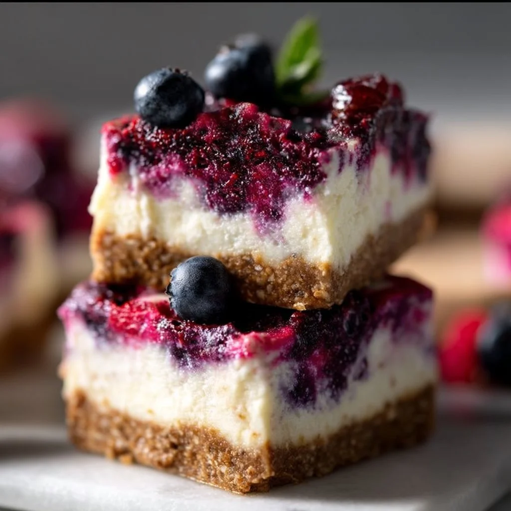 Berries Sugar-Free Cheesecake Bars