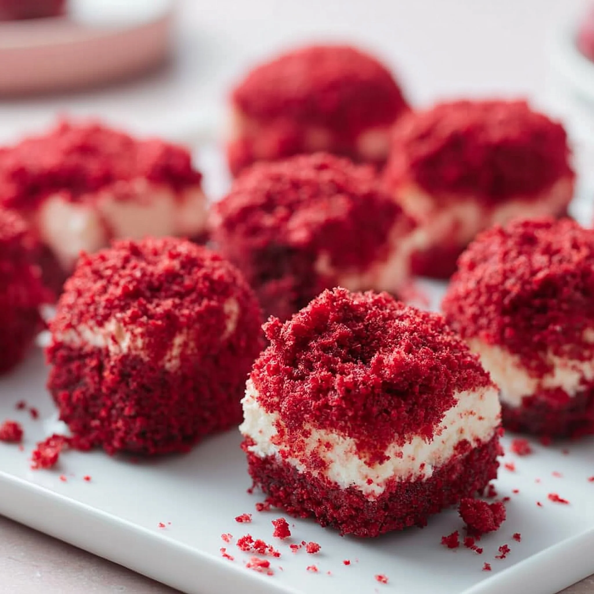 Bites of Red Velvet Cheesecake