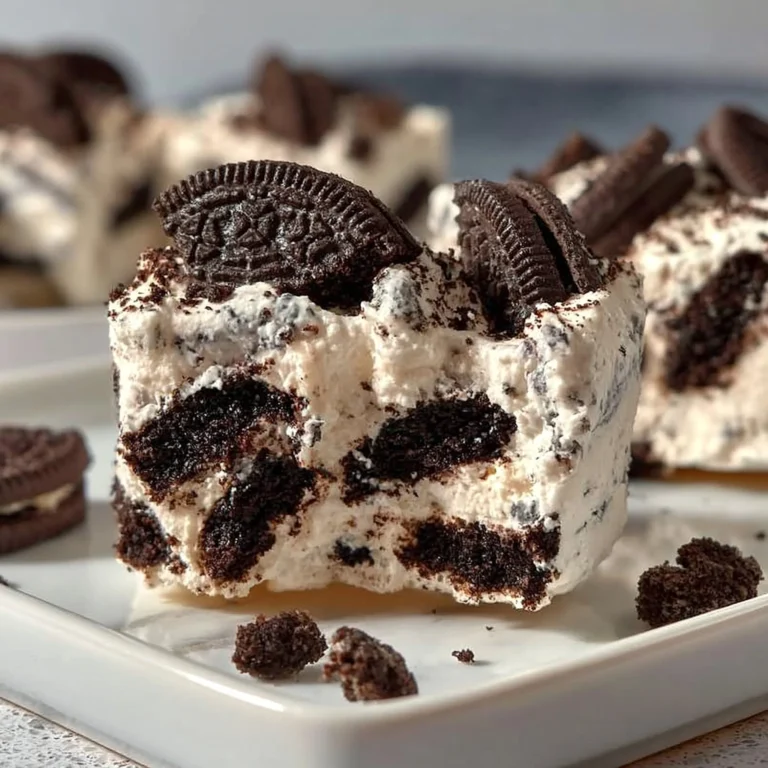 Bocaditos de cheesecake de Oreo sin hornear en un plato decorativo
