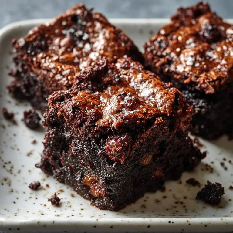 Brownies de dátiles fudgy recién horneados con nueces y chocolate