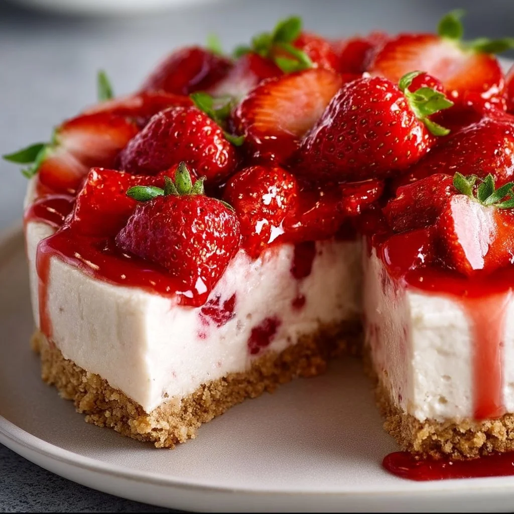 Cheesecake de fresas sin horno