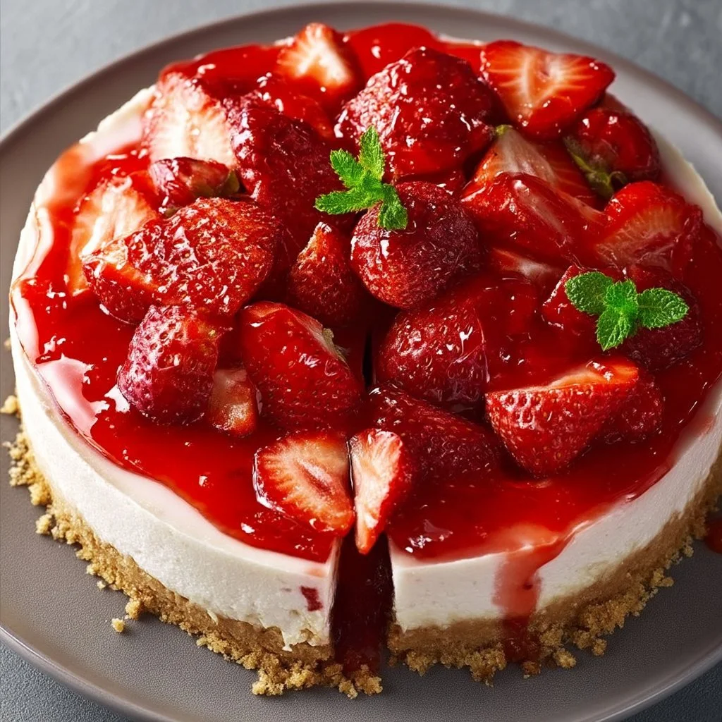 Cheesecake de fresas sin horno