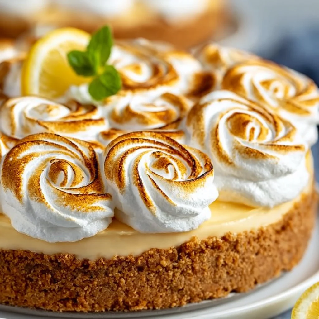Cheesecake de Limón y Merengue, un postre fresco y delicioso con una capa de merengue