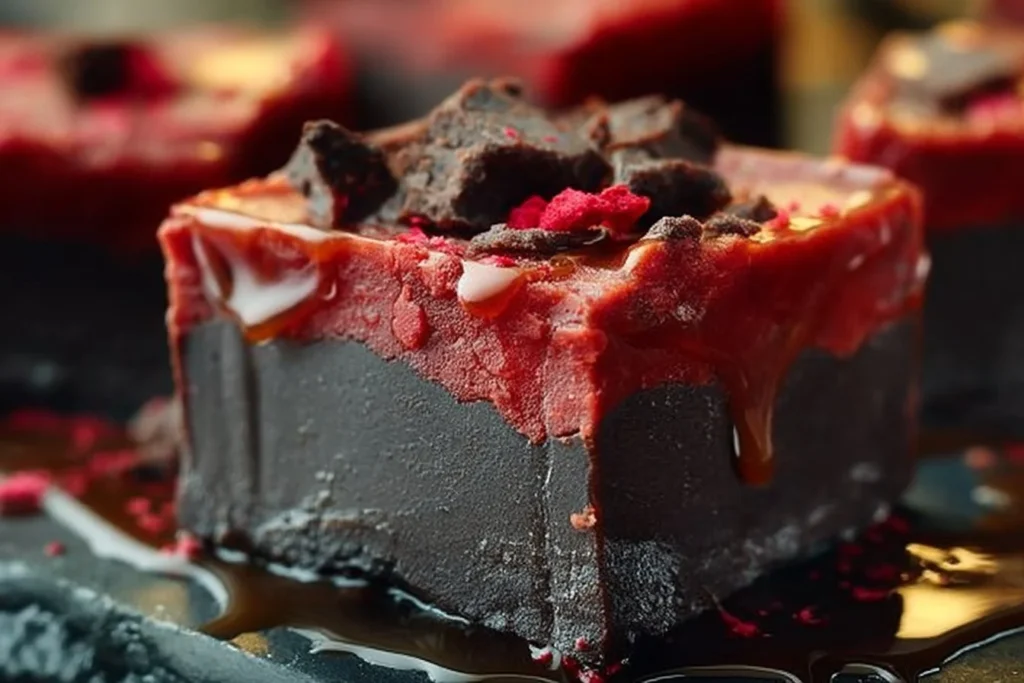 Delicioso fudge vampírico con un toque oscuro y misterioso