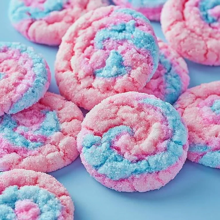 Galletas de algodón de azúcar en un plato colorido