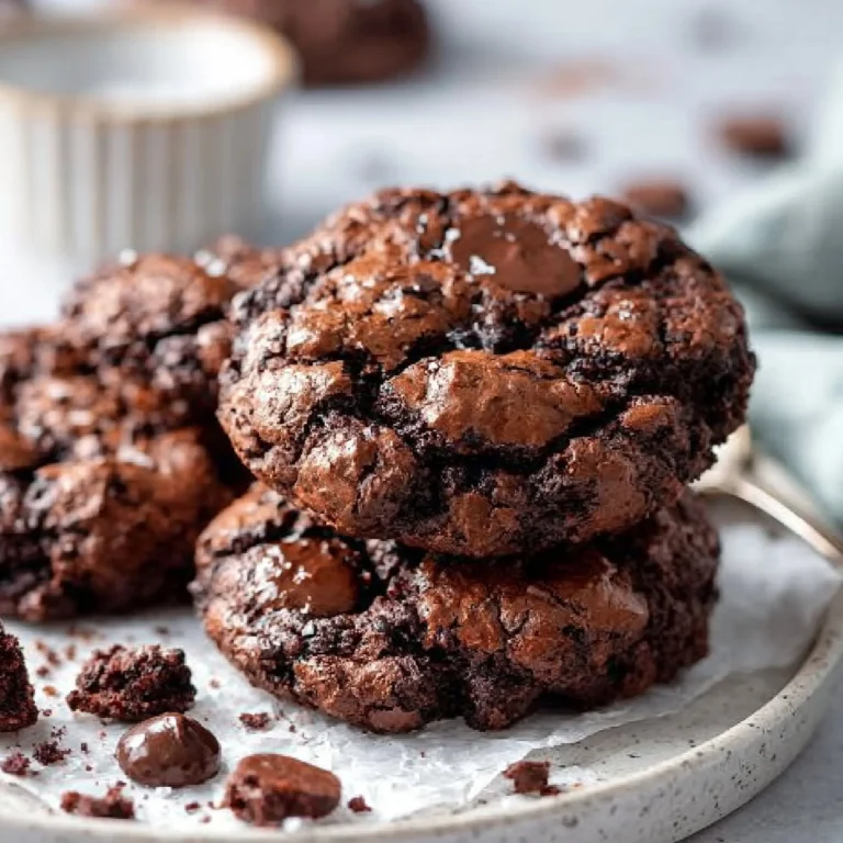 Galletas de chocolate caseras recién horneadas en una bandeja