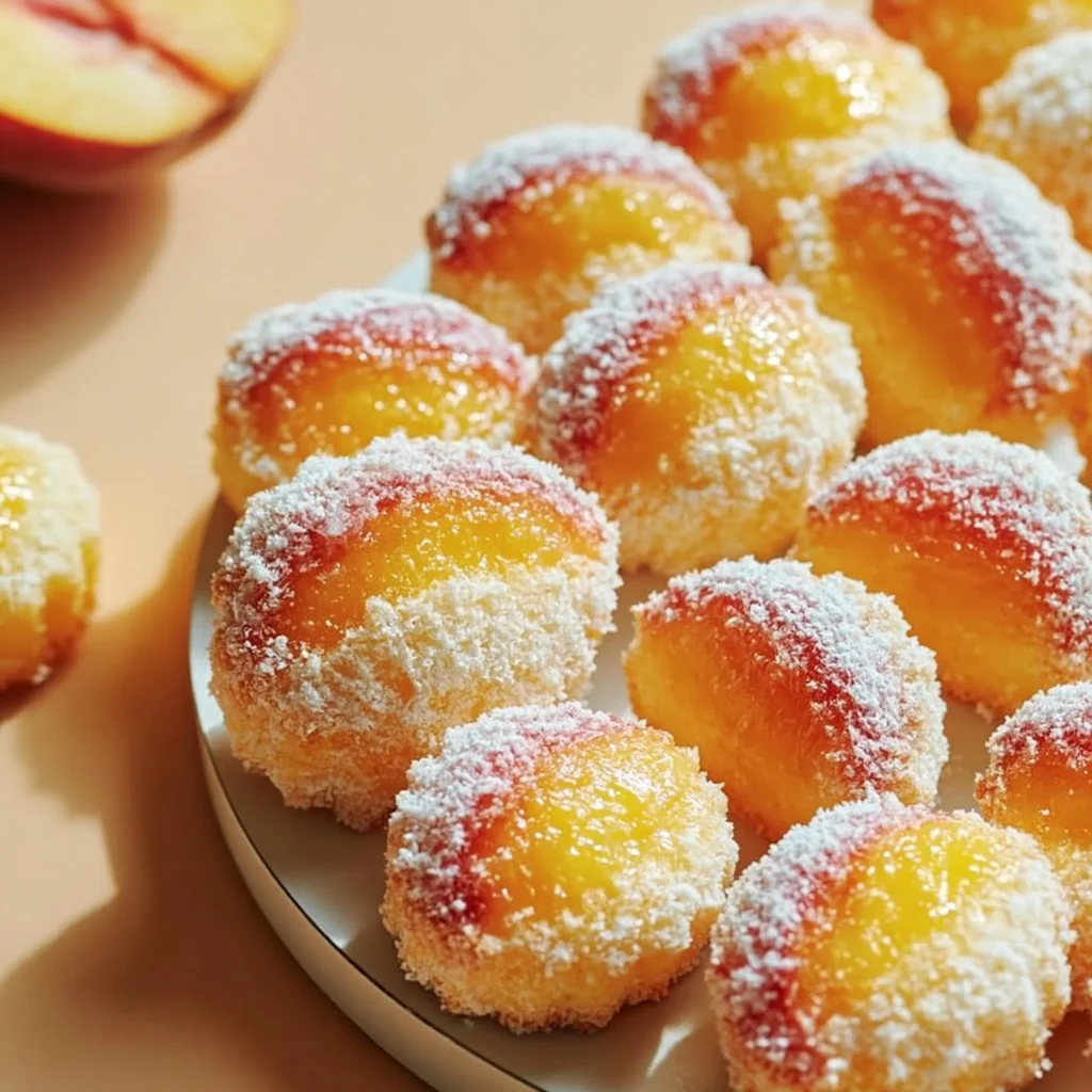 Galletas italianas de durazno recién horneadas en un plato