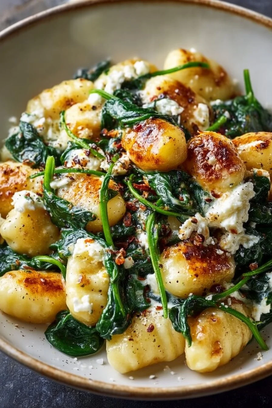 Gnocchi Cremoso con Espinacas y Feta