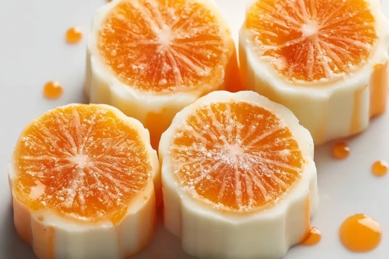 Mentas de crema de naranja, dulces frescos y sabrosos