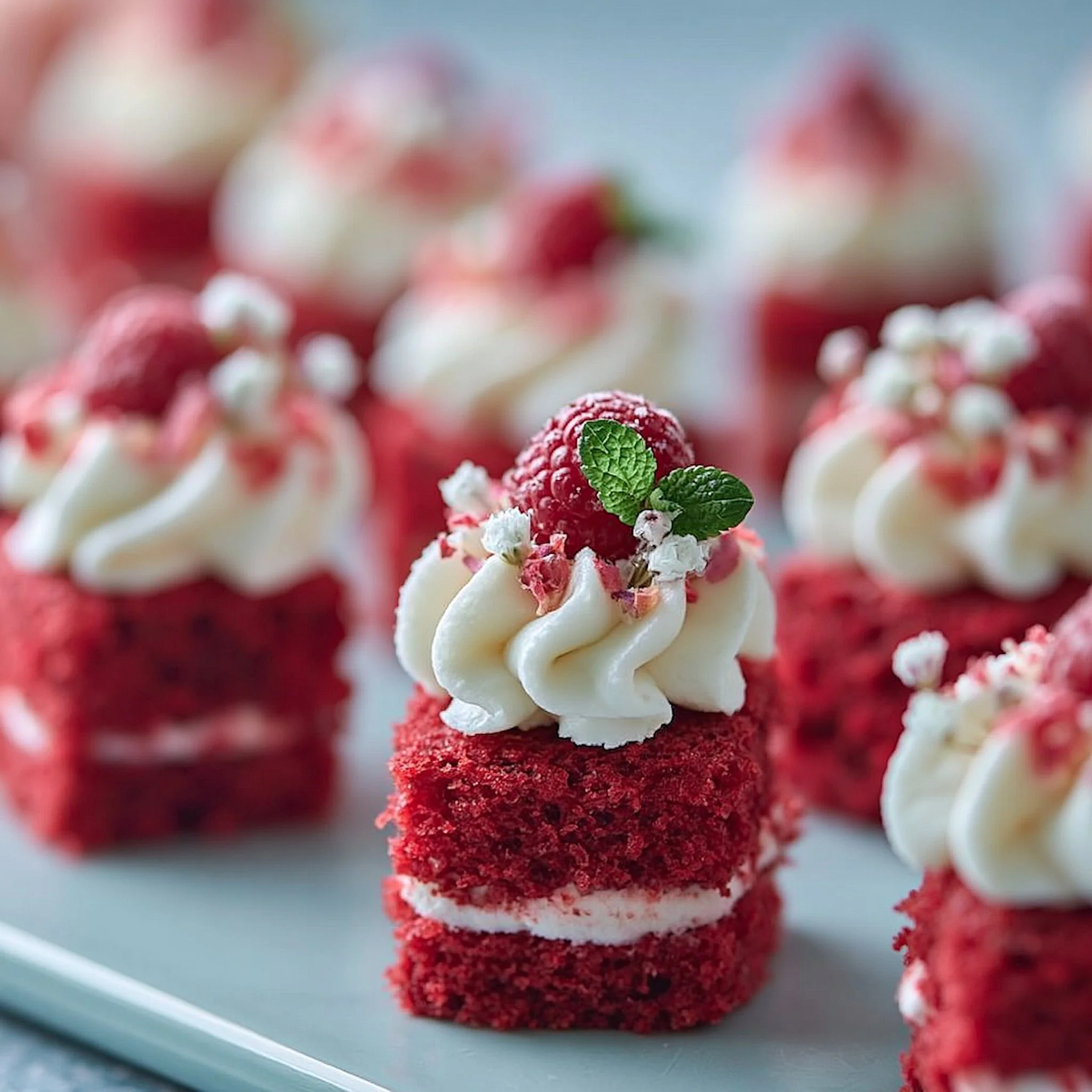 Mini Pasteles de Terciopelo Rojo
