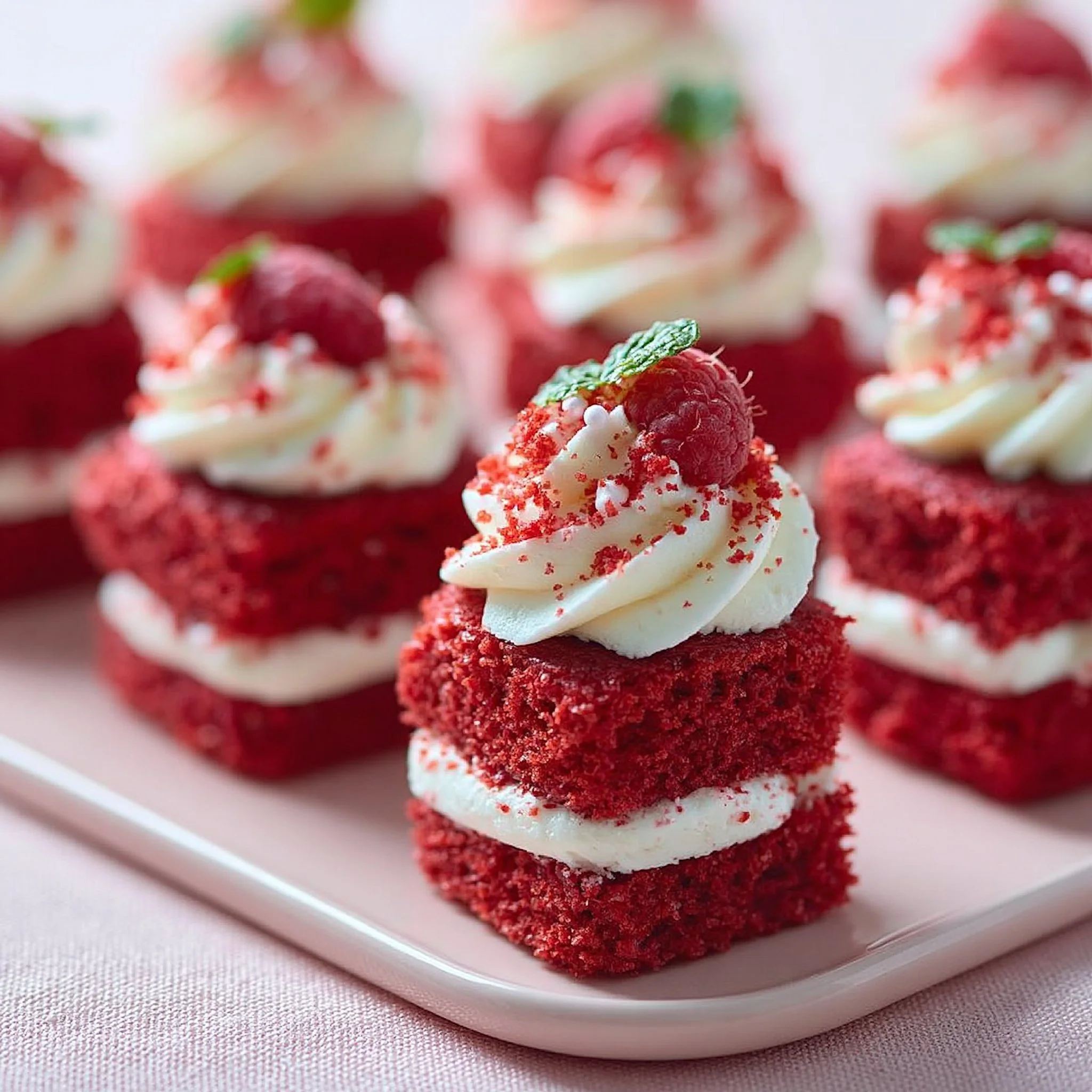 Mini Pasteles de Terciopelo Rojo