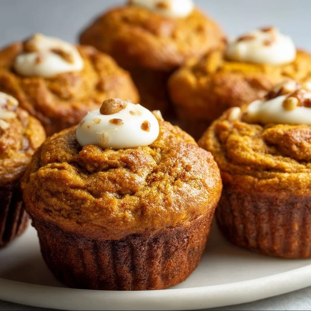 Imagen de muffins de calabaza y plátano recién horneados