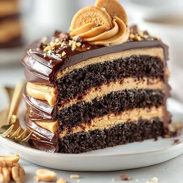Pastel de Capa de Chocolate y Mantequilla de Maní, delicioso postre