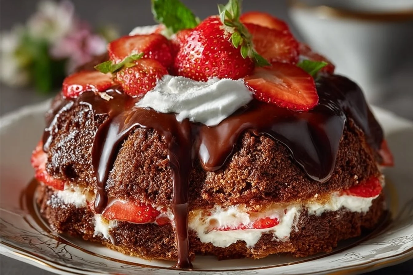 Pastel de Chocolate y Fresa