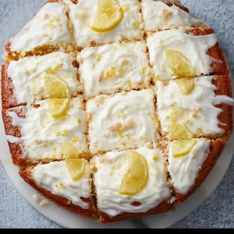 Pastel de Limón Saludable decorado con limones frescos y hojas de menta