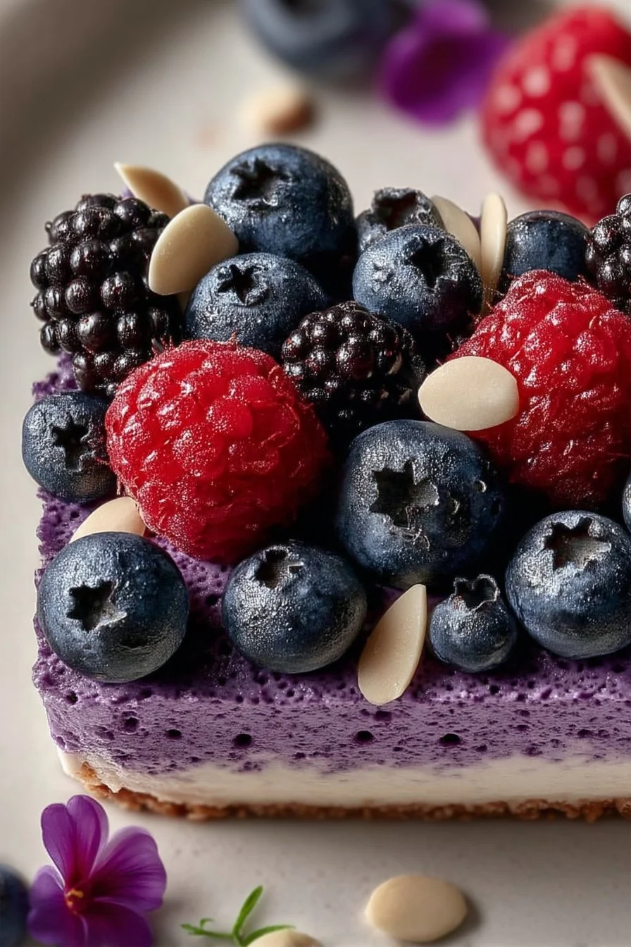 Postre de requesón con limón y frambuesas