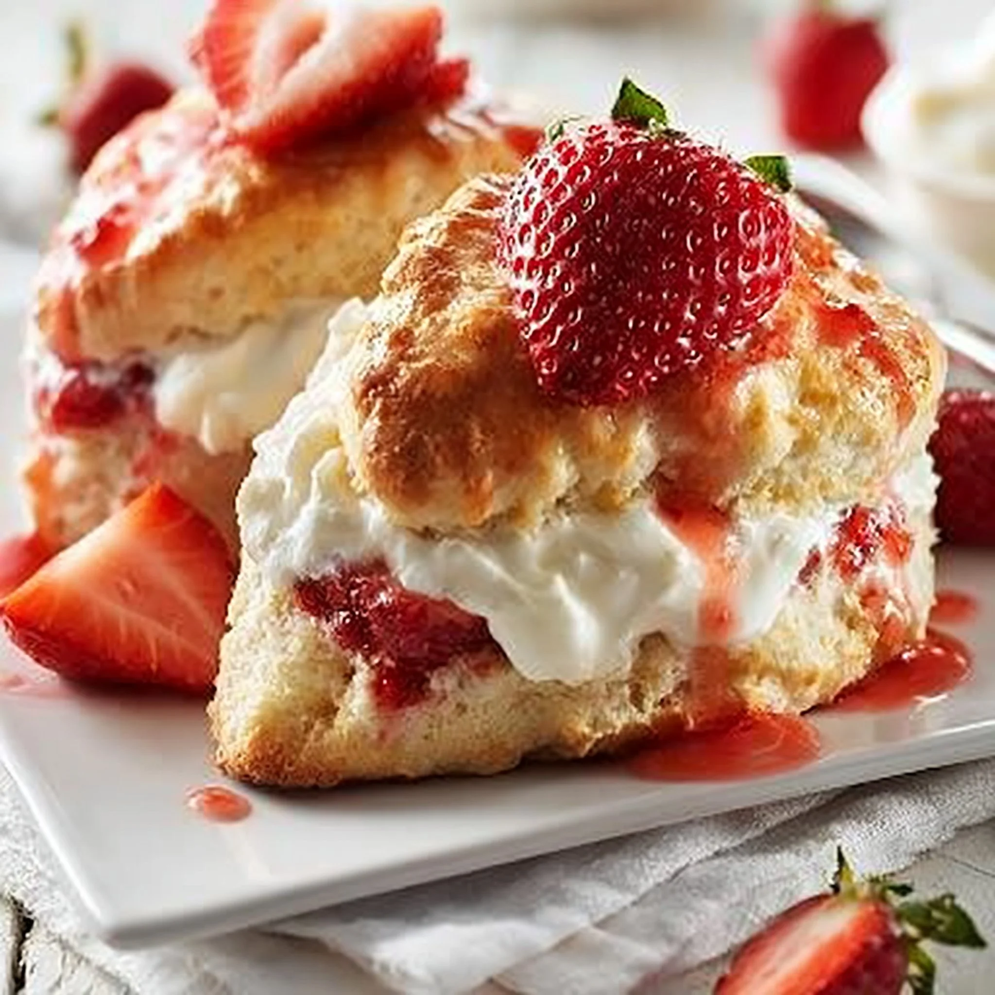 Scones de fresas y crema