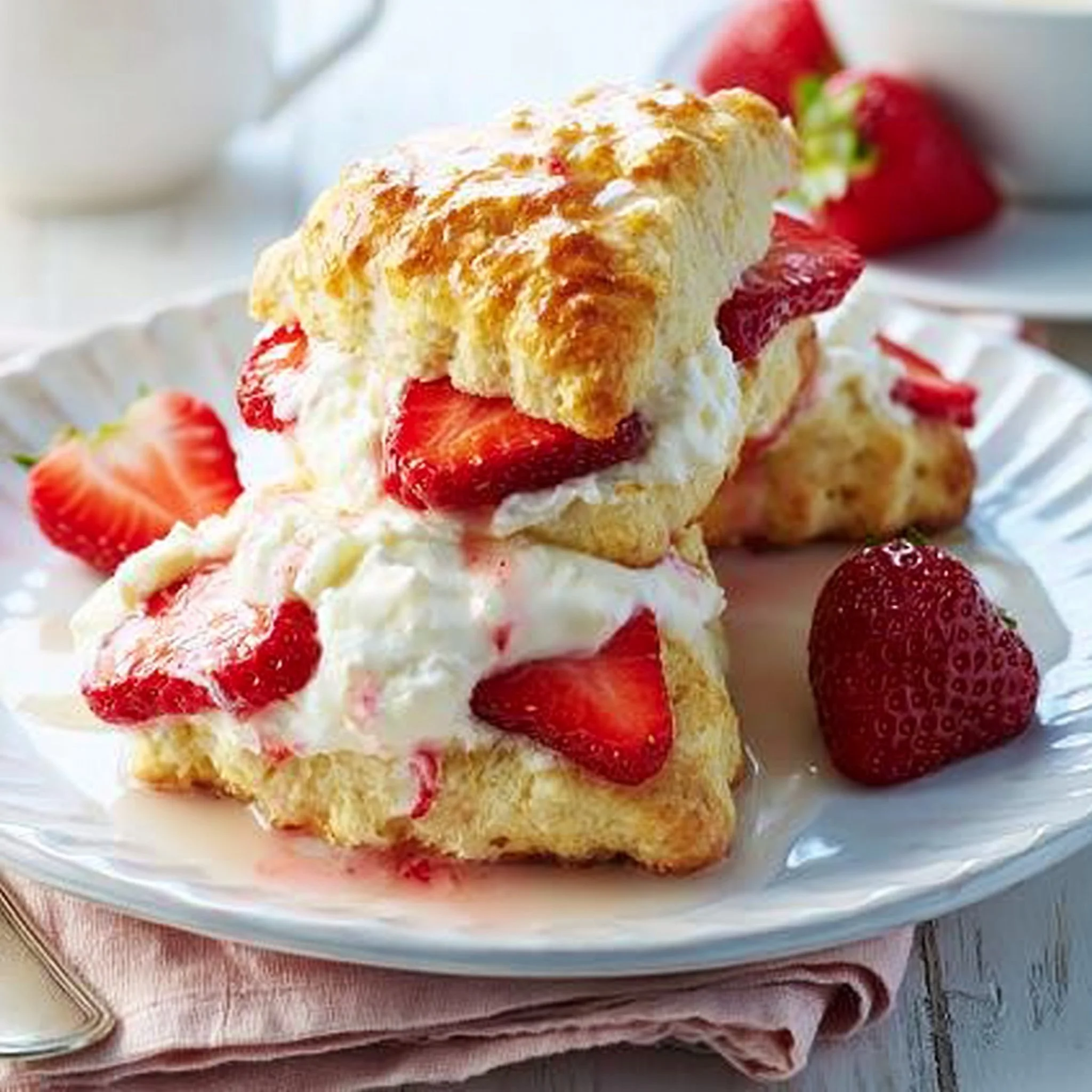Scones de fresas y crema