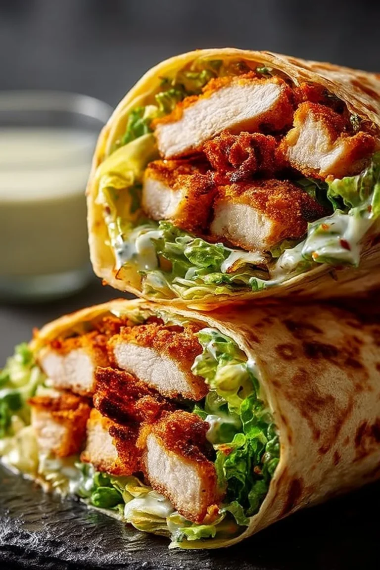 Wrap de Pollo César Crujiente con frescos ingredientes