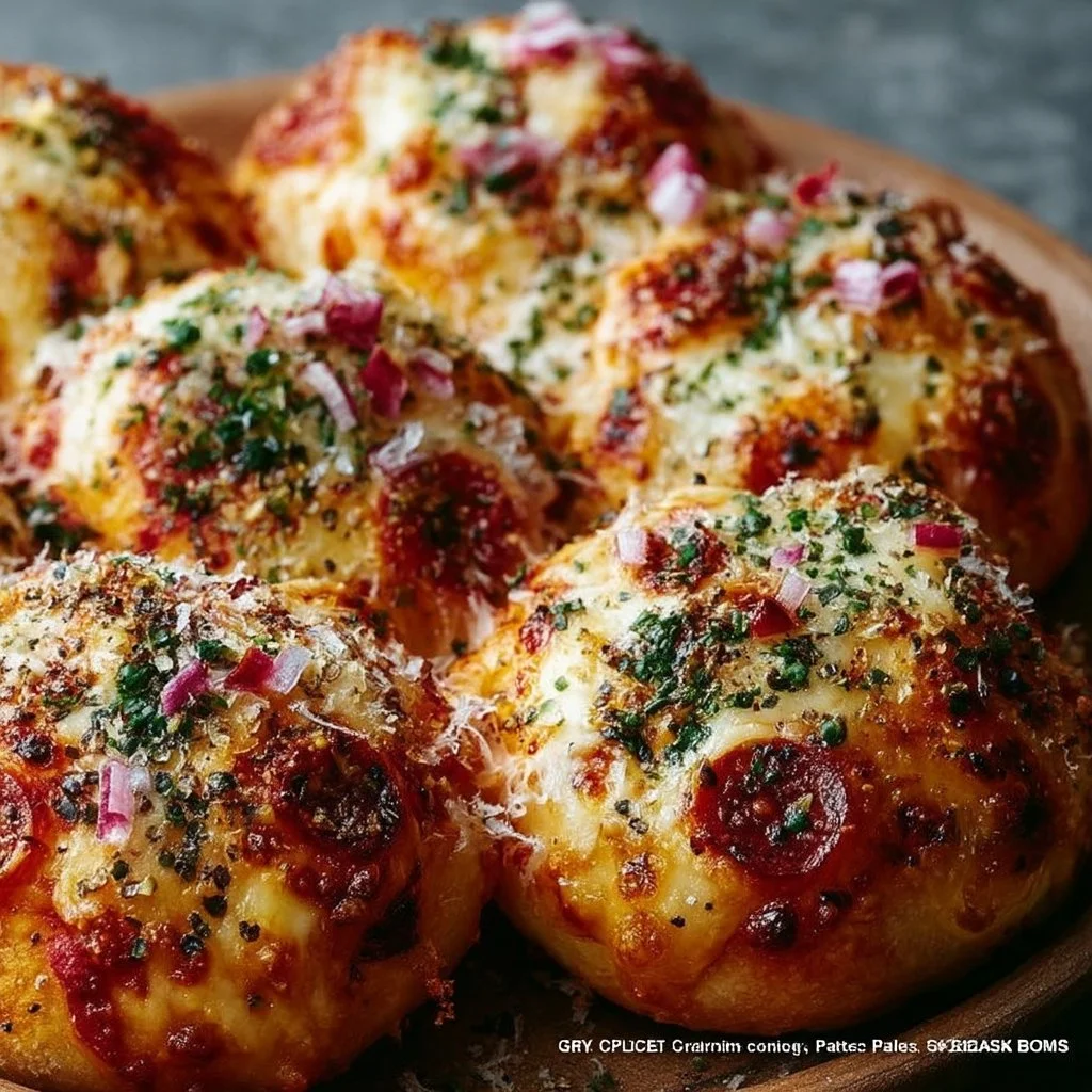 Bocaditos de Pizza con Ajo y Queso