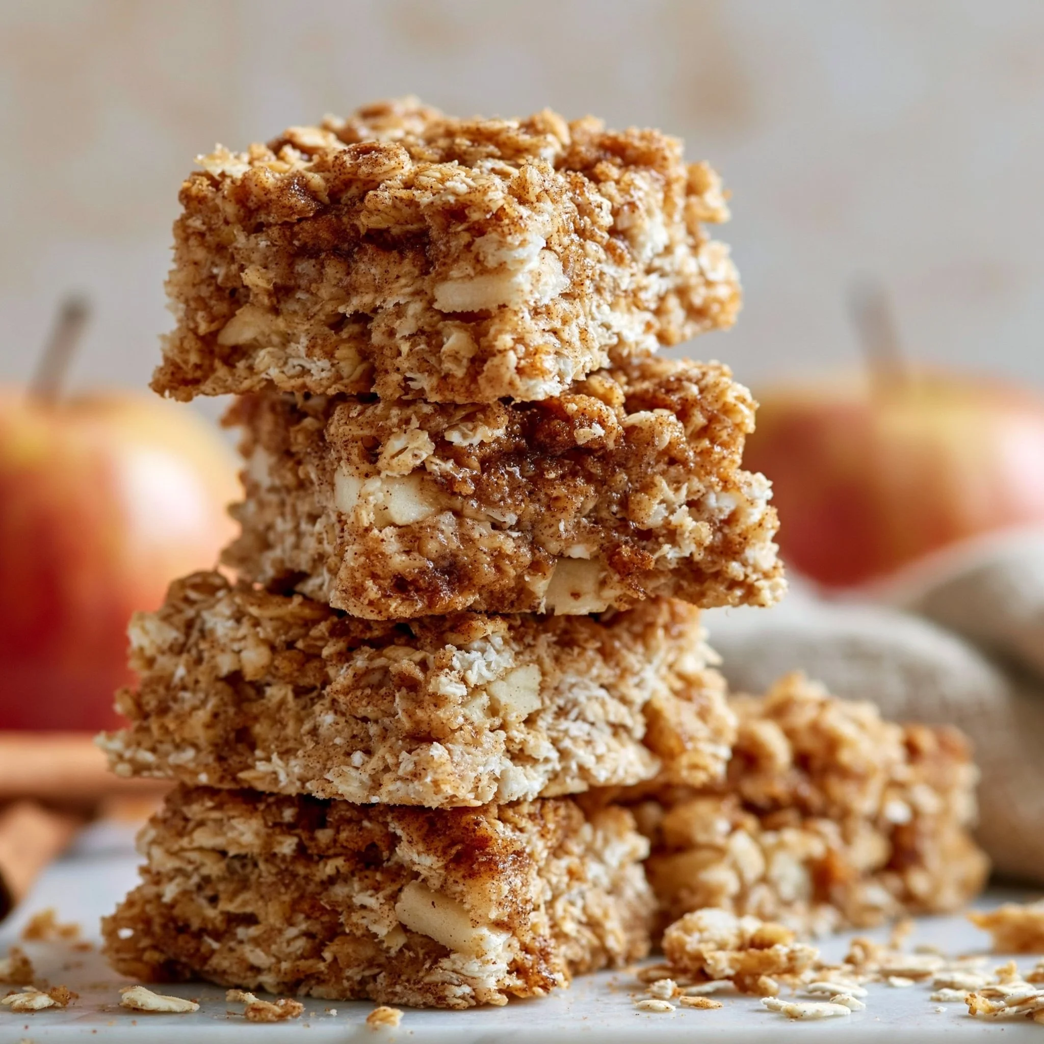Barritas de desayuno de manzana y canela