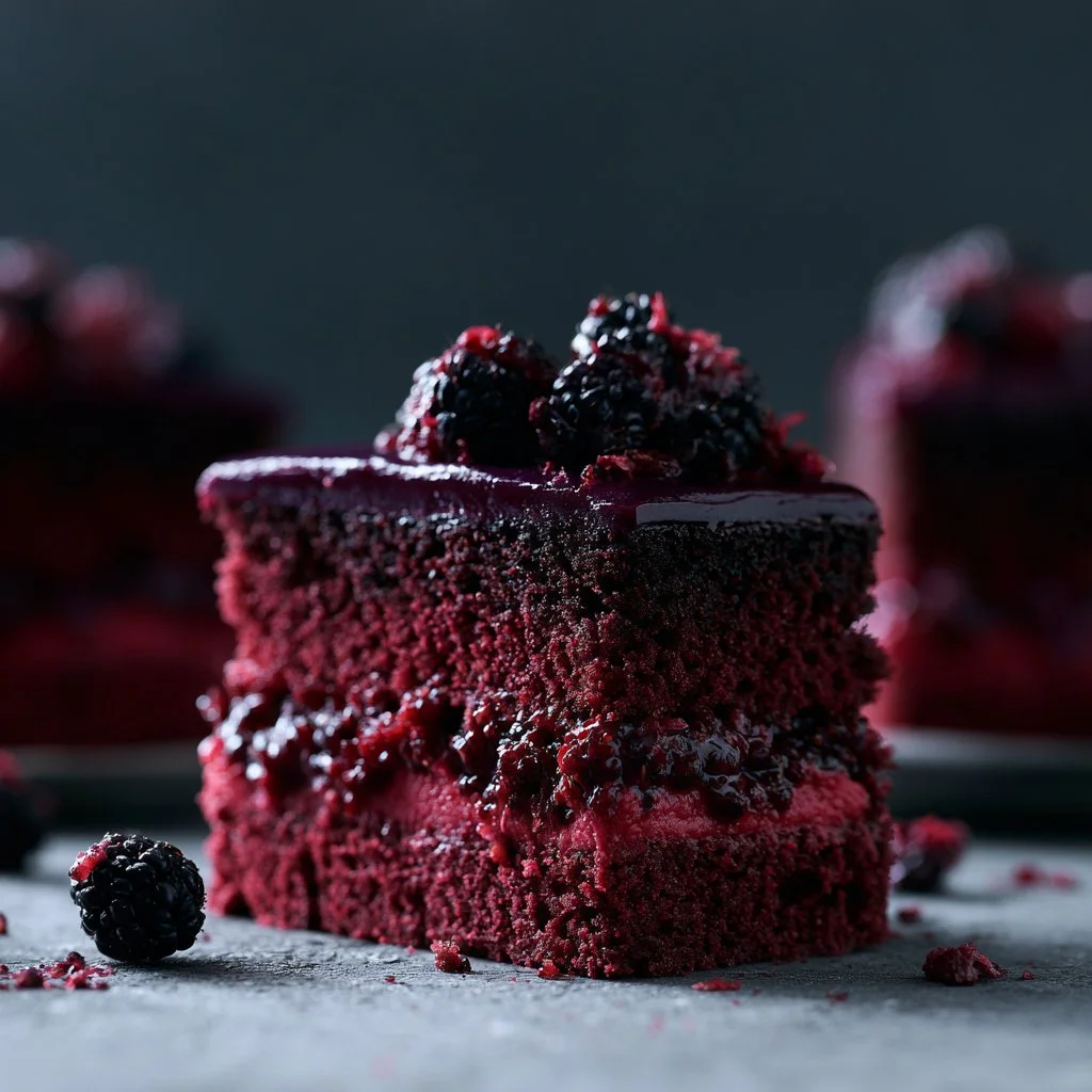 Black Velvet Cake with Blackberry Filling