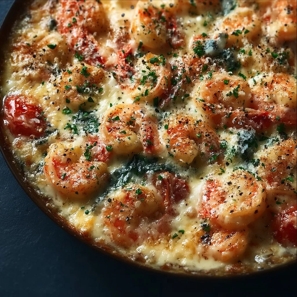 Horneado de camarones al estilo Toscano bajo en carbohidratos