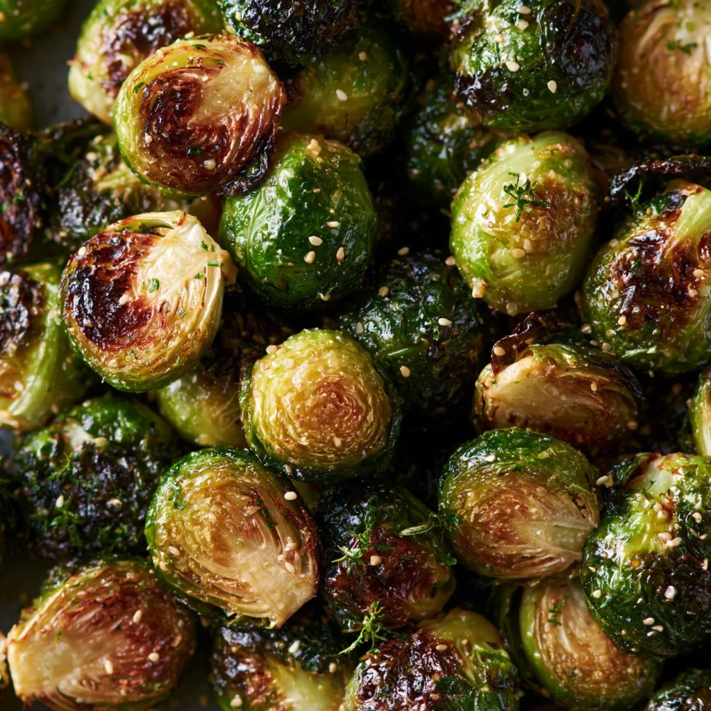 Coles de Bruselas con Miel y Ajo, receta saludable y deliciosa.