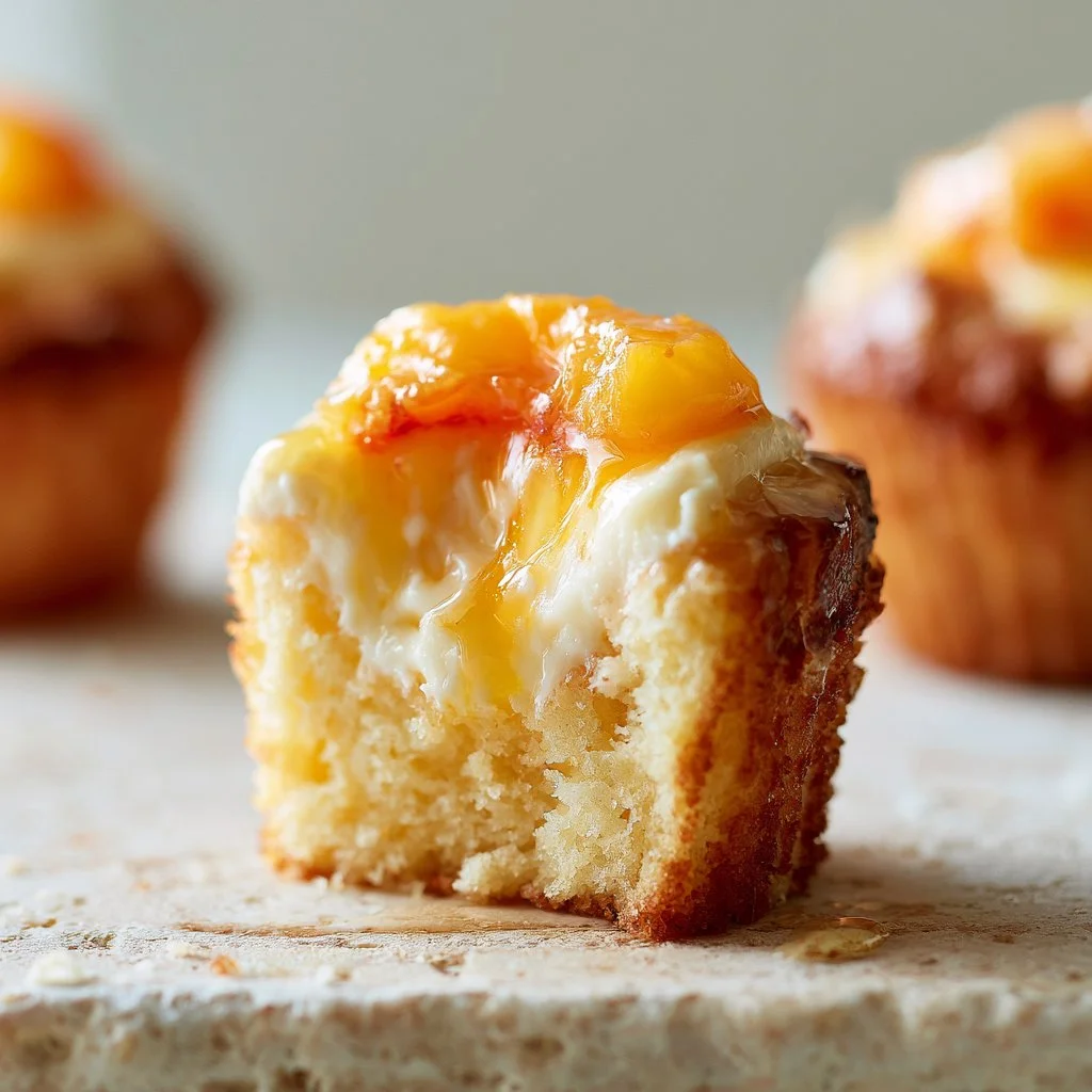 Cupcakes de crema de queso y durazno con miel