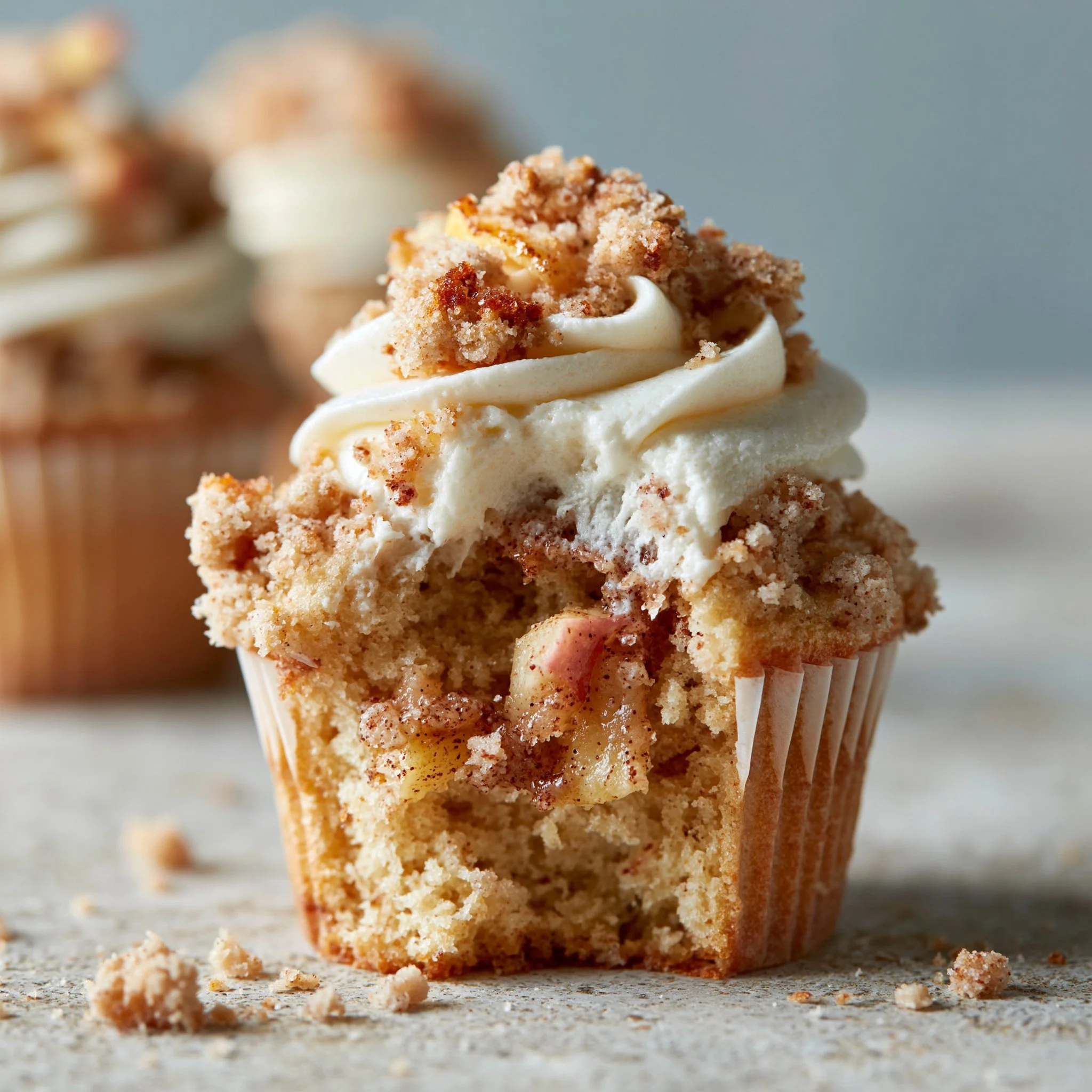 Cupcakes de Crumble de Manzana