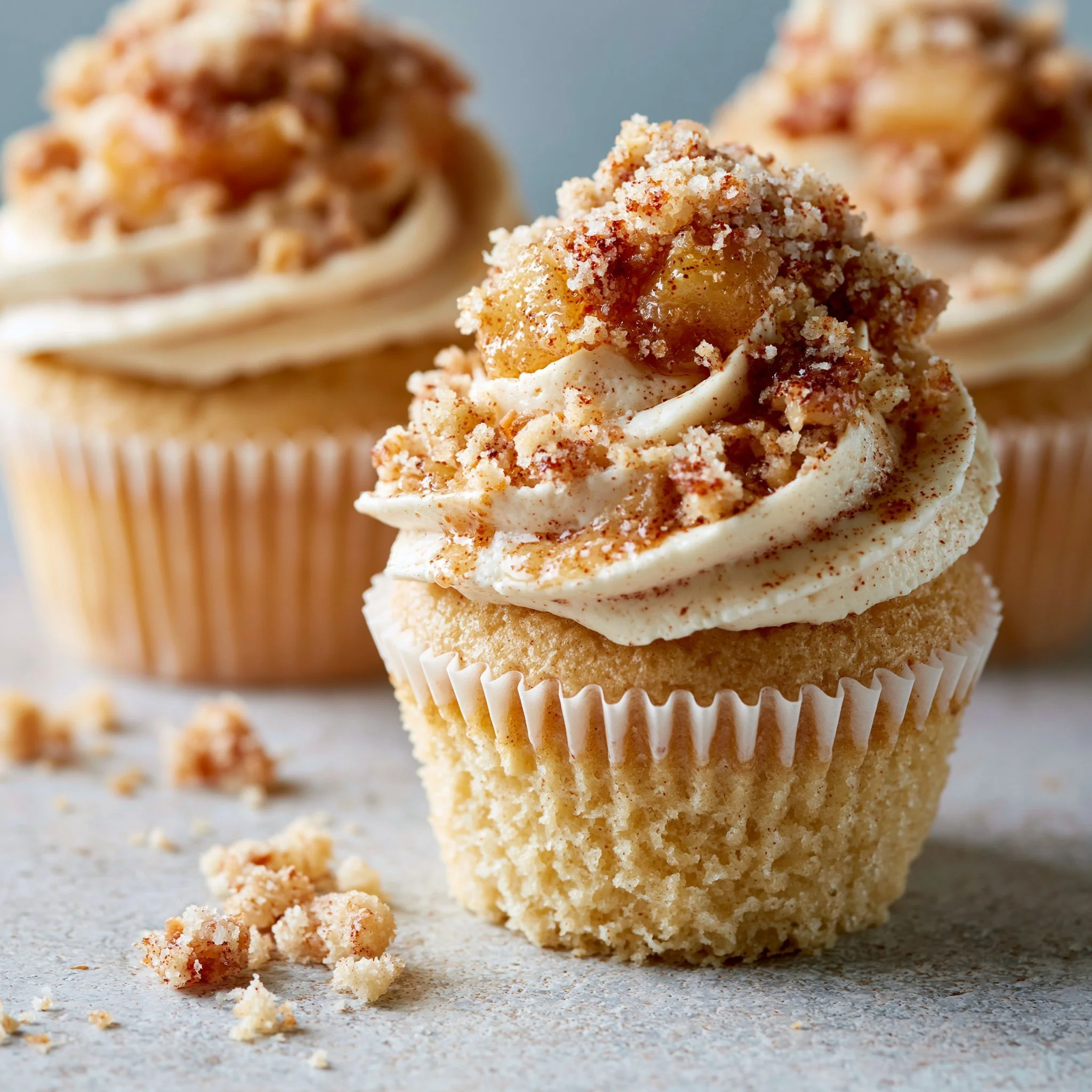 Cupcakes de Crumble de Manzana