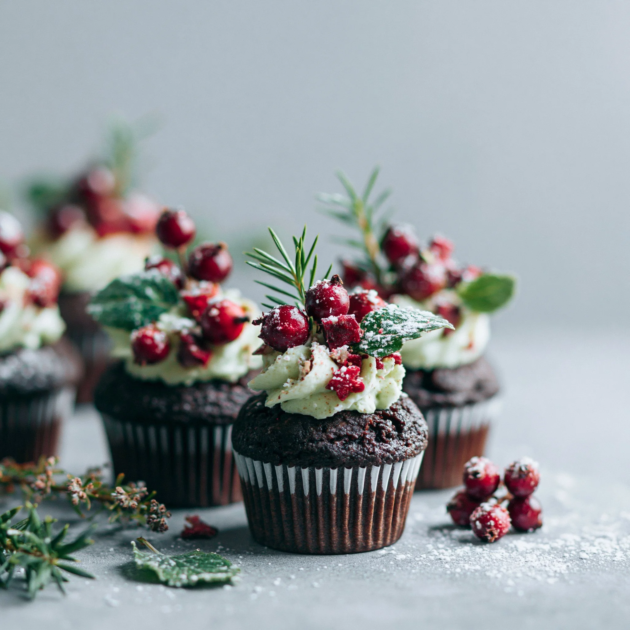 Cupcakes de Navidad con Sombrero de Santa