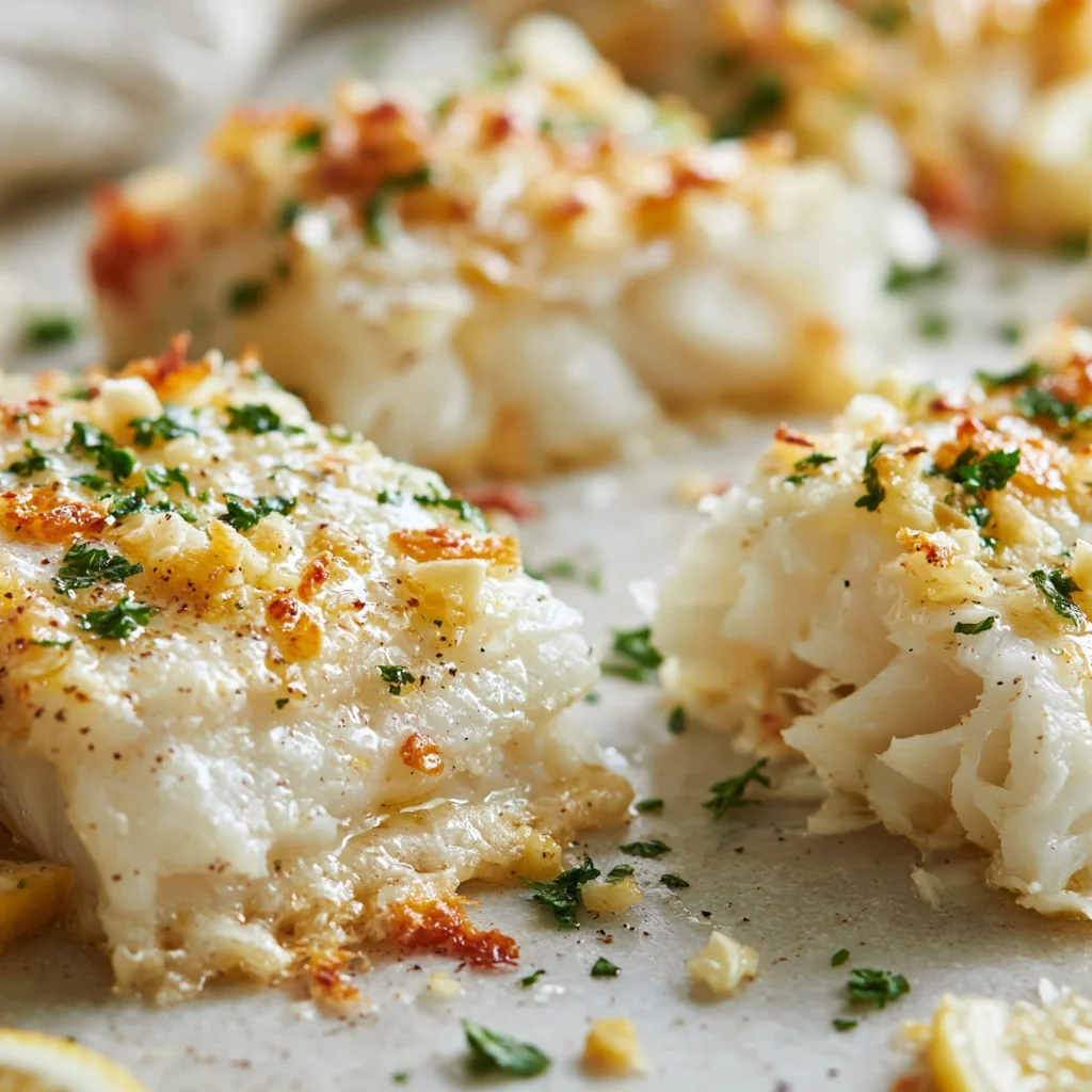 Filetes de bacalao al ajo y mantequilla cocinados en Air Fryer