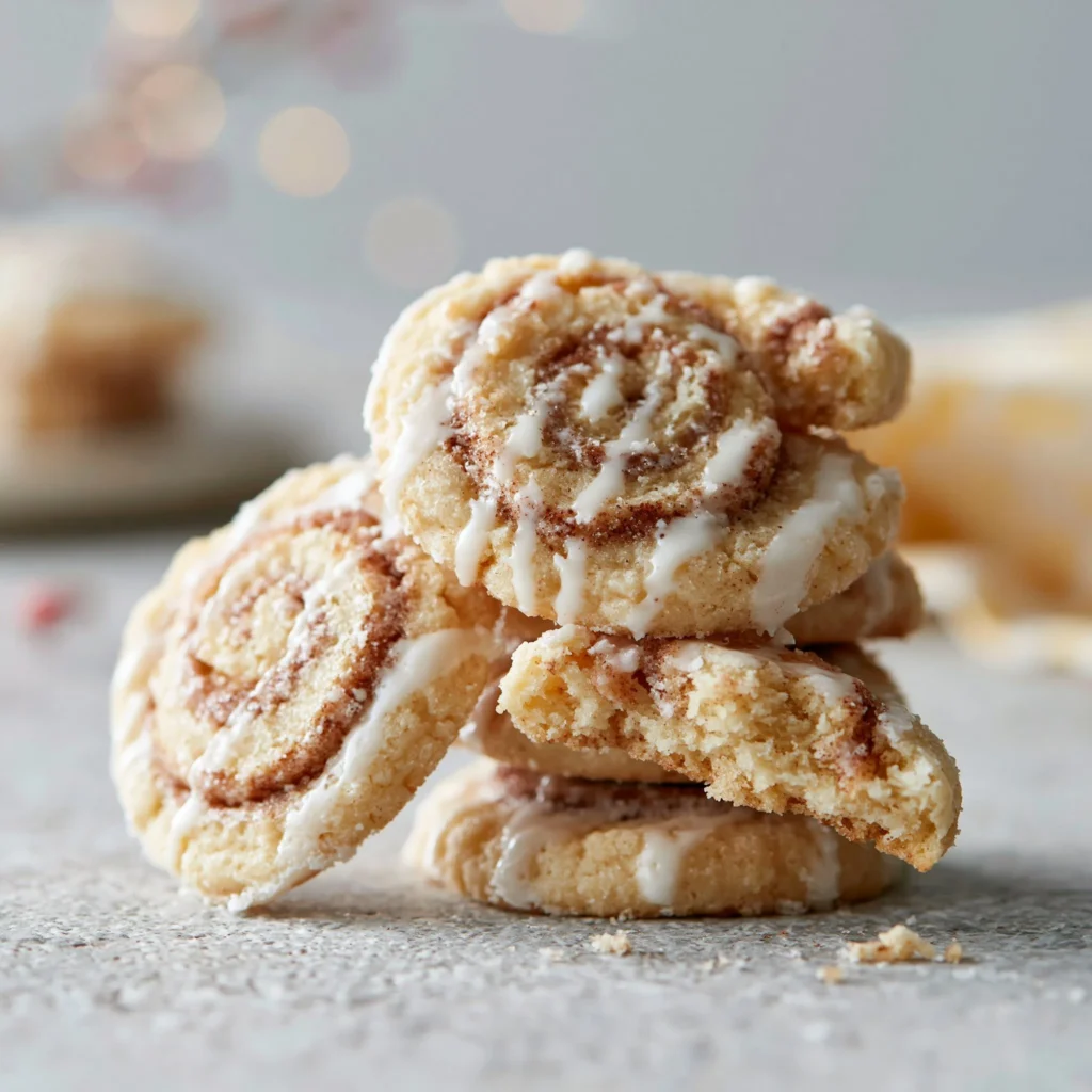 Galletas de canela en espiral recién horneadas y deliciosas