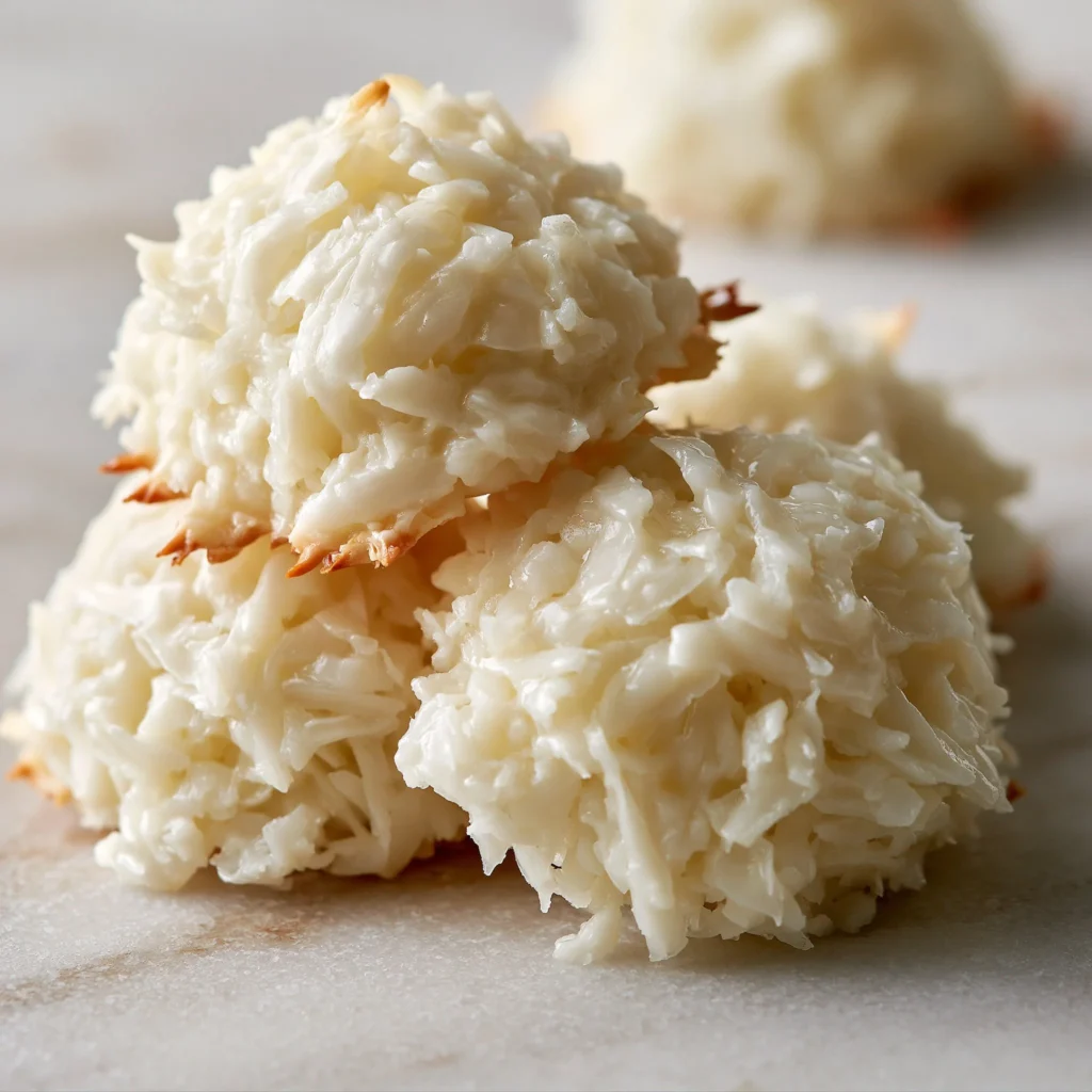 Galletas de coco sin hornear, deliciosas y fáciles de preparar.