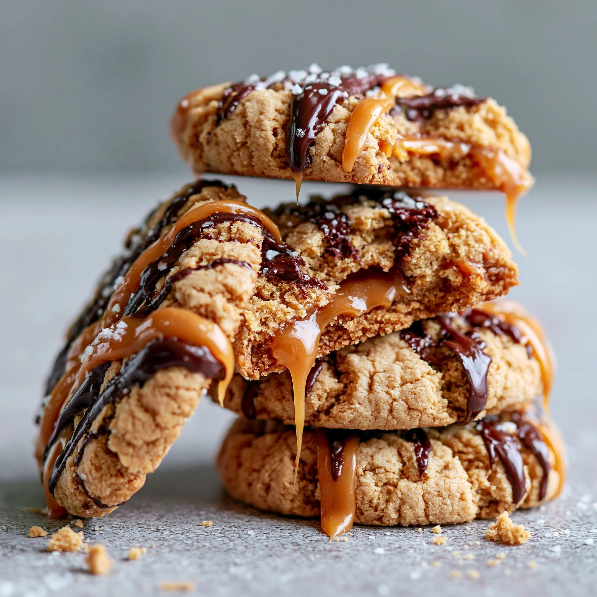 Galletas de Mantequilla de Maní con Chocolate y Caramelo
