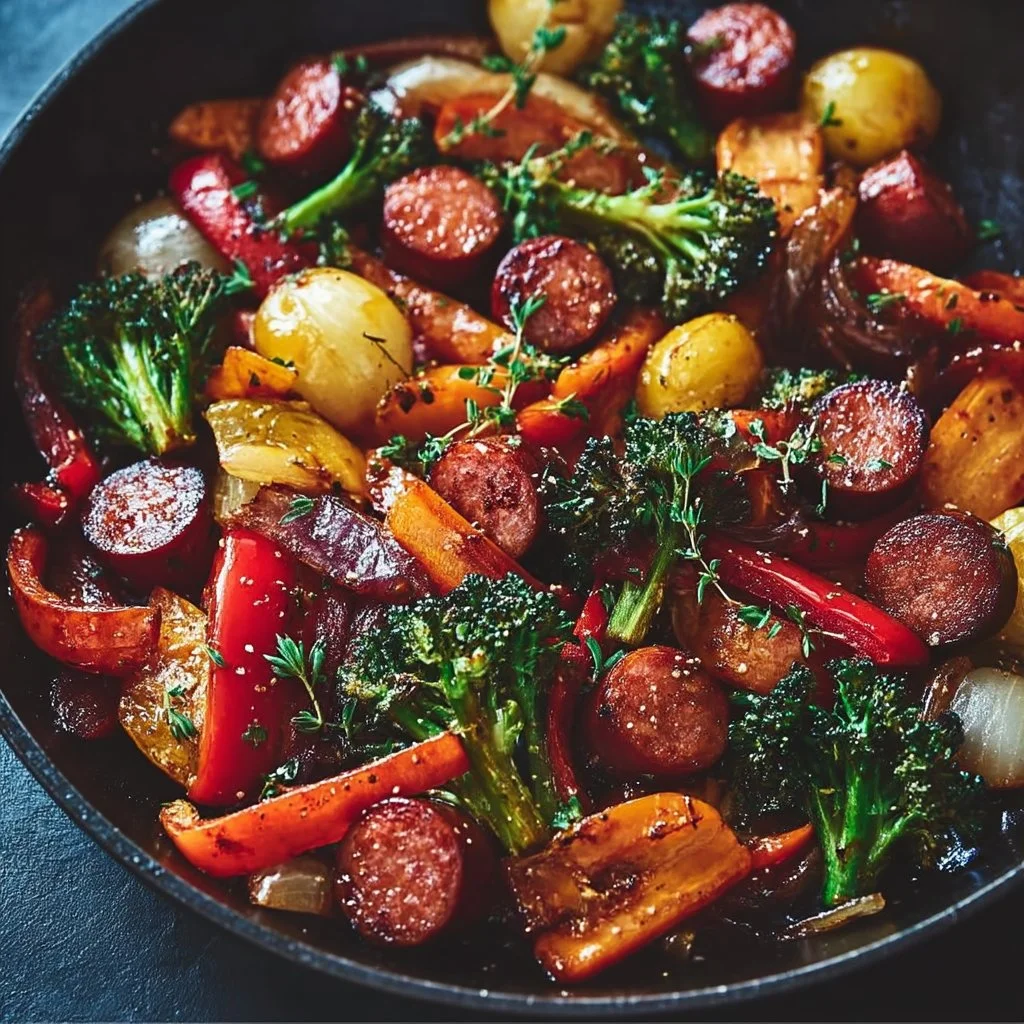 Kielbasa al Horno con Glaseado de Miel y Ajo