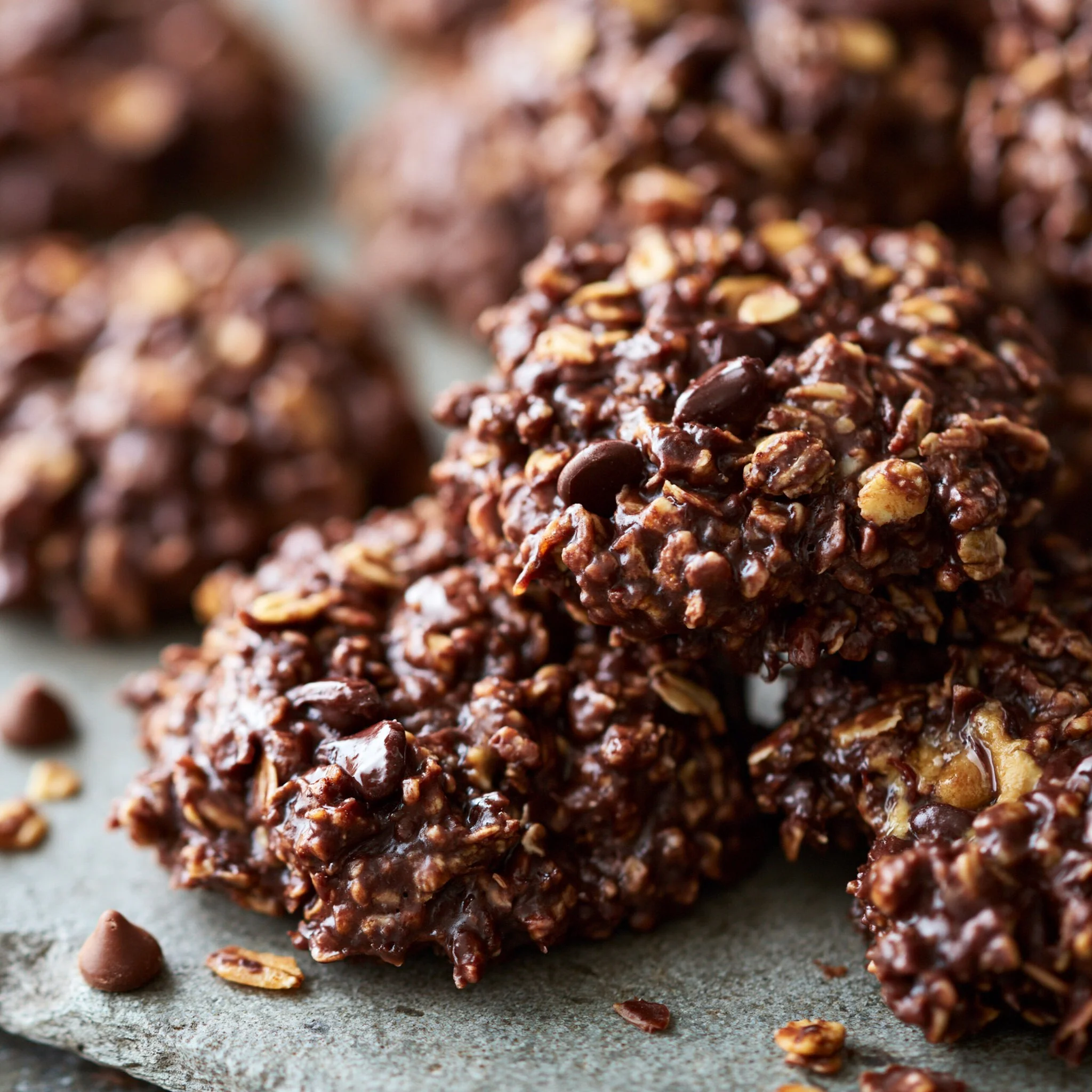 No-Bake Oatmeal Cookies with Chocolate and Peanut Butter