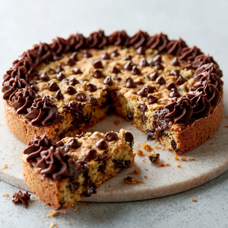 Pastel de galleta con chispas de chocolate, postre delicioso y fácil de hacer
