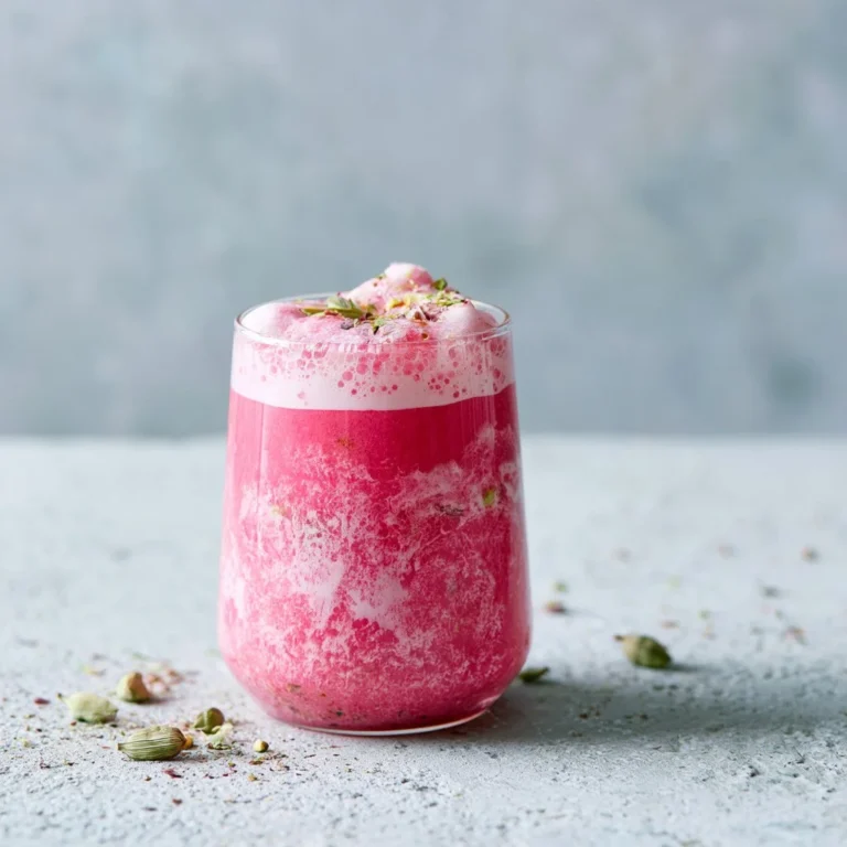 Taza de Chai Rosa con especias y flores, bebida aromática y reconfortante.