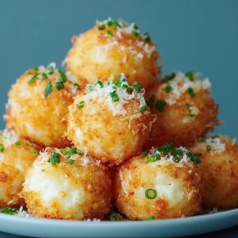 Bolas crujientes de puré de papa frito, perfectas para disfrutar en cualquier ocasión.