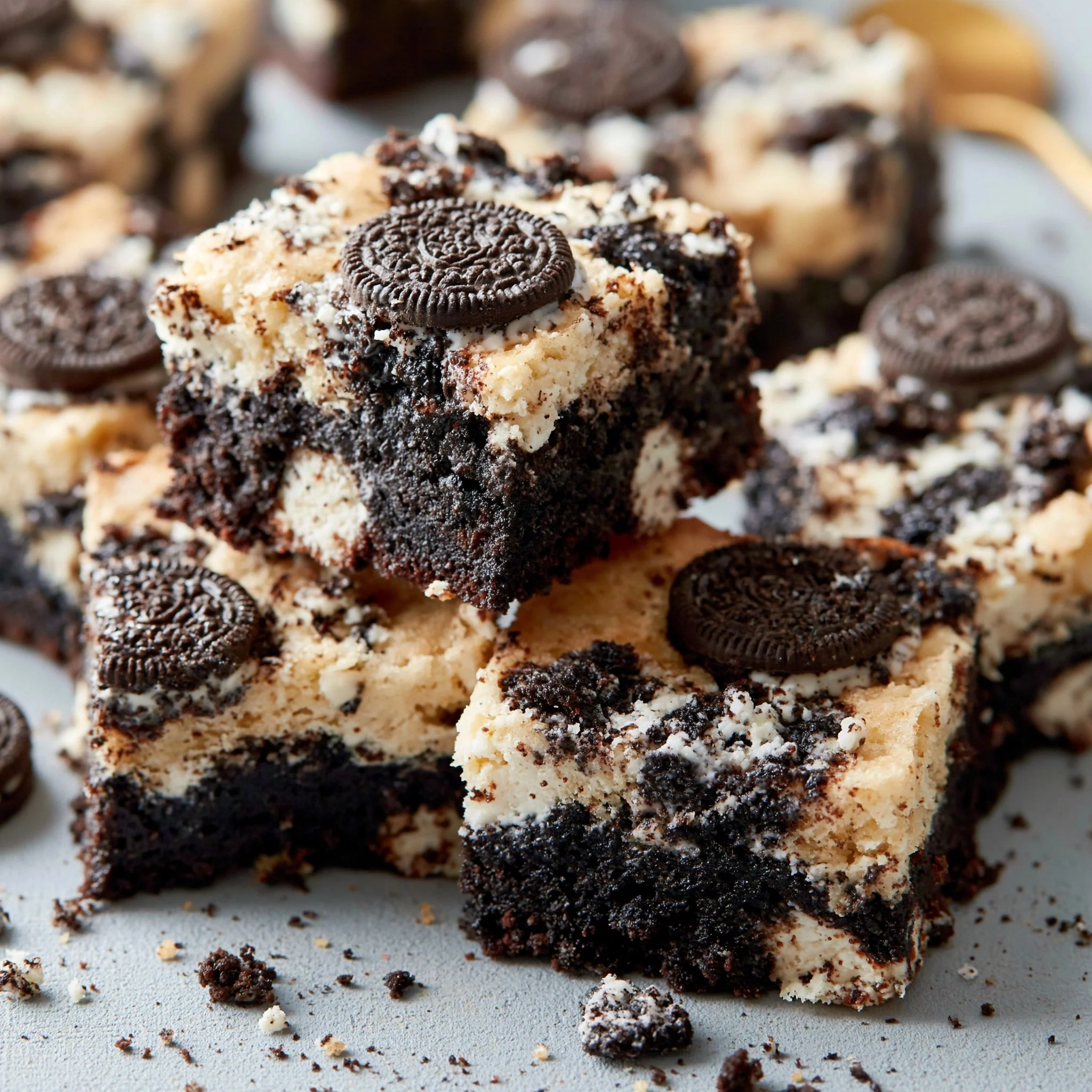 Brownies de galleta y crema