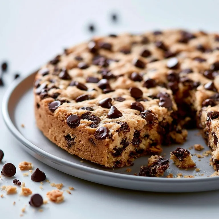 Pastel de galleta con chispas de chocolate recién horneado